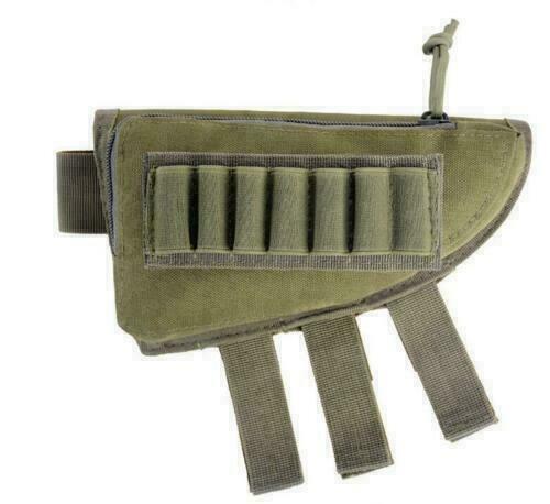 Tactical Shotgun Rifle Shell Butt Stock Ammo Holder Pouch Bag Cheek Pad Hunting - Picture 14 of 20