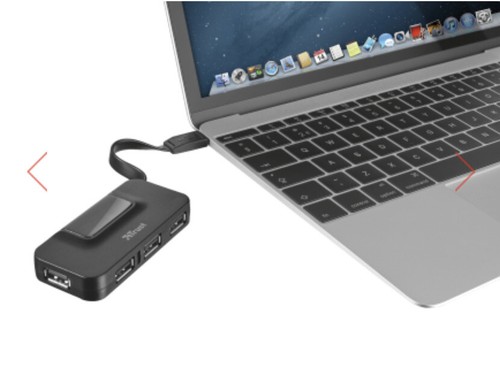 Trust USB-C TO 4 PORTS STANDARD USB 2.0 HUB Mac Laptop PC - Photo 2/7