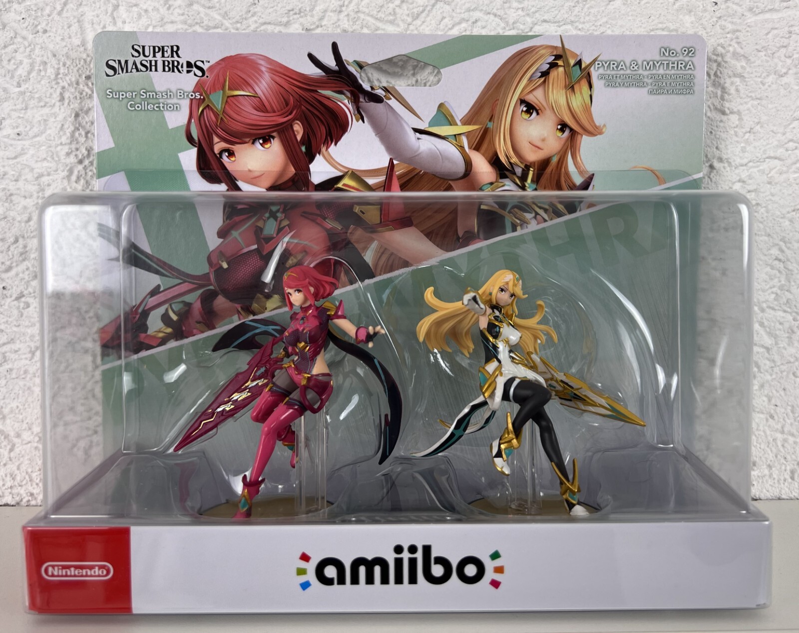 Personaggio Amiibo Pyra & Mythra n. 92 Super Smash Bros. Nintendo Switch 3DS nuova confezione originale
