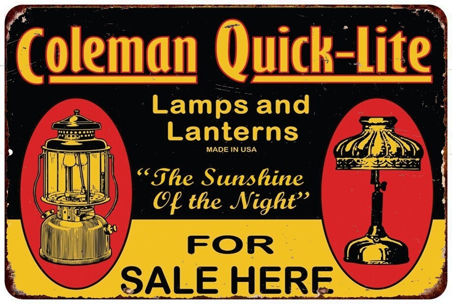 Coleman Quick-Lite Lamps and Lanterns for sale Vintage Look Metal