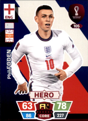 Adrenalyn XL WM 2022 Qatar Trading Card Nr 105 - Phil Foden - Hero