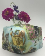 Cat Pattern Adult Cloth Face Mask with Filter Pocket Nose Wire 100 Cotton cat l