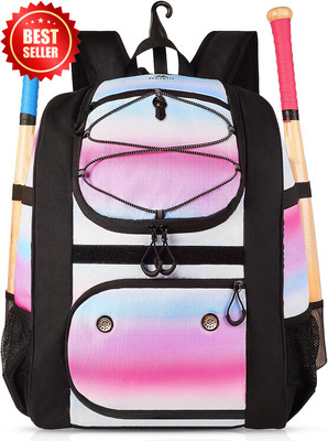 Large Size Baseball/Softball Backpack w/ Shoe Compartment & T-Ball Fence Hook