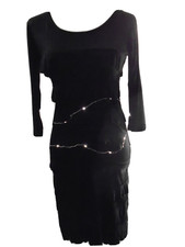 LBD by ETC.  Dress Stretchy Ruffles Texture Size Small EUC!