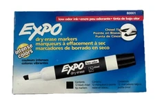 Expo Low Odor Chisel Tip Dry Erase Markers Black 12 Pack