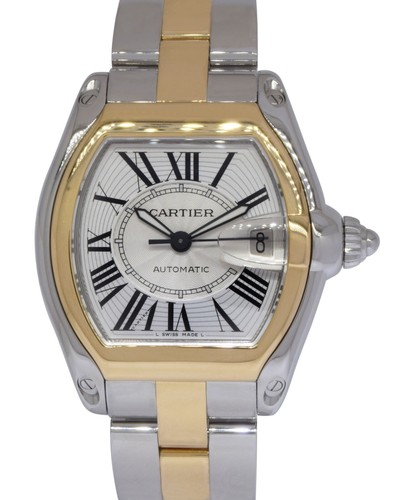Cartier Roadster 18k Yellow Gold/Steel Silver Dial Automatic Watch W62031Y4 2510