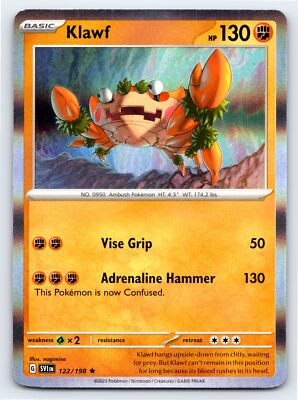 klawf pokemon card holographic value Klawf 122/198 Holo Rare Scarlet & Violet Pokemon Card - NM Near Mint