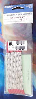 NEW BRADY SCN10-4 Wire Marker ''4'' Clip Sleeve Pack of 300 for Wire Dia 16-14 AWG