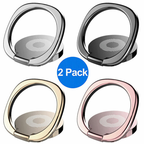 2x Finger Ring Cell Phone Holder Stand Metal Plate Rotating Magnetic Grip 360°