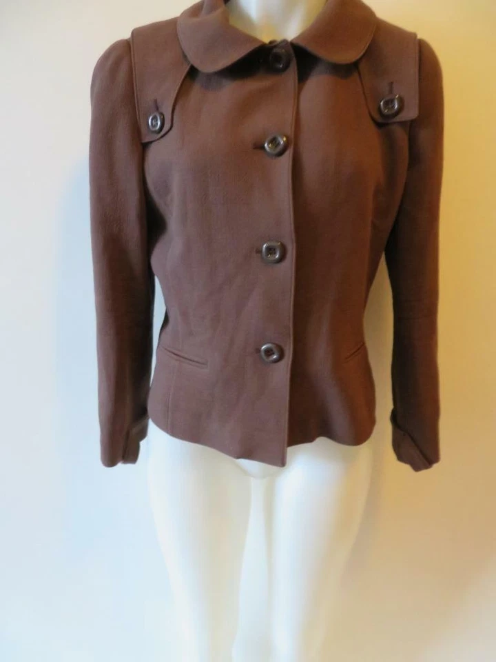 CHAQUETA BLAZER MUJER LUCA LUCA MARRÓN SEDA TALLA IT 48/US 16 * Foto 3 de 4