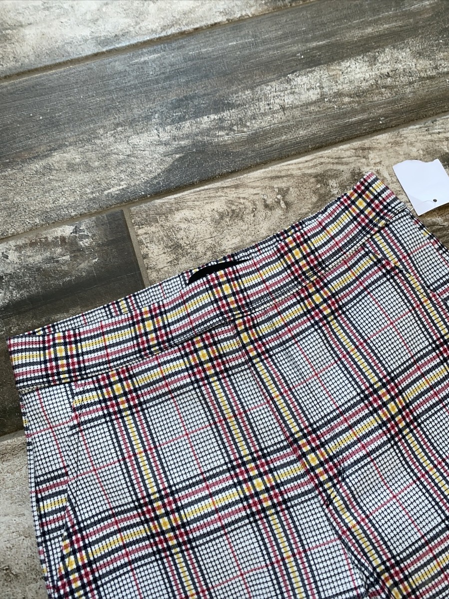 NEW SANCTUARY WOMEN'S CARNABY MULTICOLOR PLAID PULL ON KICK CROP