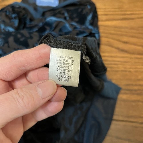 Simply Vera Vera Wang Velvet Burnout Top Sz M Fairy Grunge Whimsigoth Teal Black - Picture 10 of 12