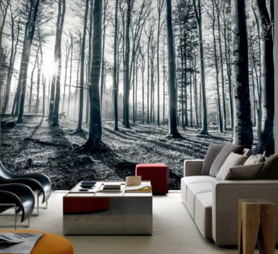 Large bedroom & living room black forest paper wallpaper 232x315cm wall mural - Image 1 of 4