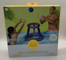 Inflatable Water Basketball Hoop Set Sun Squad Red & Blue Incl. Grip Basketball