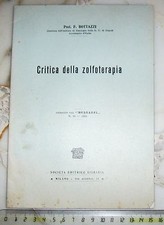 Critique of sulfur therapy by Prof. Bottazzi in 1934