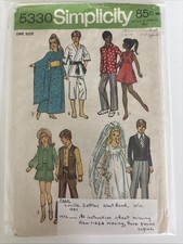 Vintage 1972 Simplicity 5330 Barbie & Ken Dol...