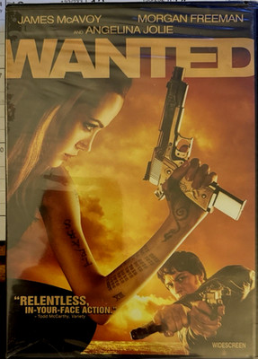 WANTED (DVD) NEW & SEALED - ANGELINA JOLIE - PEELING ON THE CLEAR WRAP
