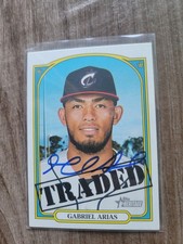 Gabriel Arias Signed 2021 Topps Heritage Baseball Card Cleveland Guardians #196