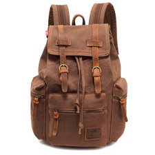 Zaino borsa in tela canvas stile vintage rucksack vano porta pc  vari colori