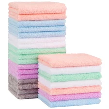 Orighty Baby Washcloths 24-Pack7x9, Microfiber Coral Fleece Baby Towels,