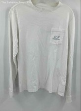 Vineyard Vines Boys White Cotton Long Sleeve Pullover T-Shirt Size XL 18