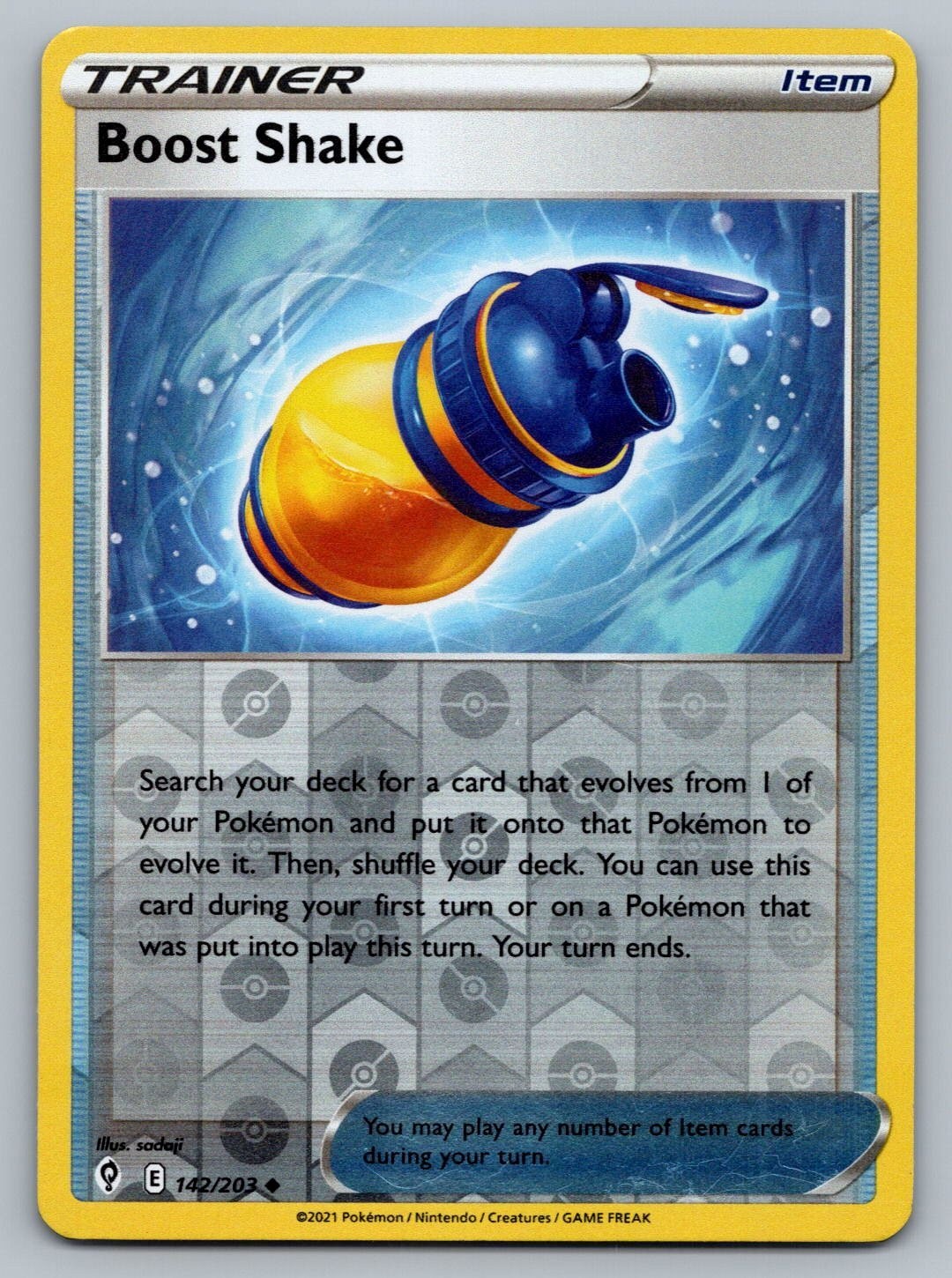 2021 Pokemon Evolving Skies Boost Shake 142/203 Reverse Holo