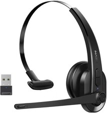 Wireless Headset with Mic for Work, Bluetooth Headset with AI Noise Cancellin...