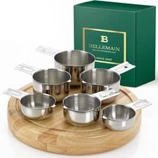Bellemain One-Piece Stainless Steel Measuring Cups 6 piece,
