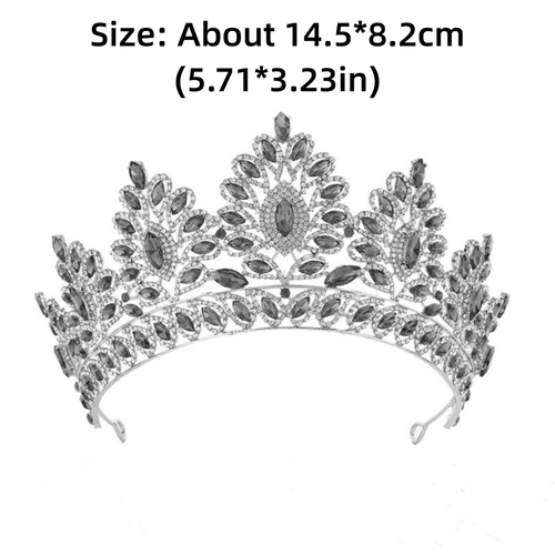 Vintage Crystal Crown Exquisite Tiaras Queen Diadem Bride Wedding - Picture 3 of 8