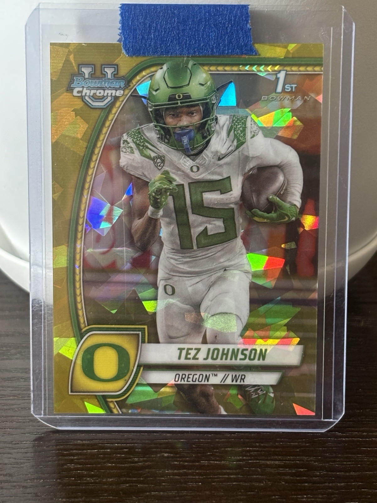 2024 Bowman University Chrome Sapphire Edition  Tez Johnson #171 Yellow /75 (RC)