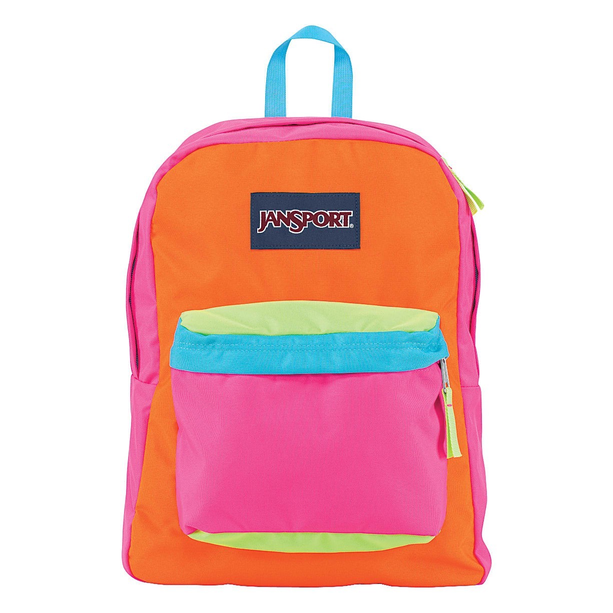 JanSport SuperBreak Backpack, Fluorescent Pink/Orange - Back to School - NEW