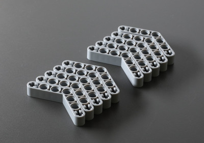 LEGO Technic: 10x Liftarm Modified Bent 4 x 4, Light Bluish Gray