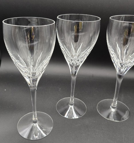 Lenox Firelight Crystal Wine Glass Goblet 7-7/8" No Panel Cut Clear Set 4 - Picture 2 of 7