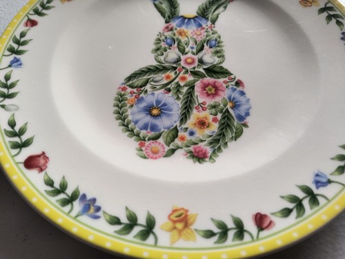 Villeroy & Boch Spring Awakening Salad Plate With Floral Bunny - Picture 3 of 7