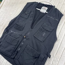 Rothco Outback Vest Men's M Black 18 Pocket Safari Fishing Hiking Camping