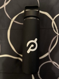 PELOTON Glass Water Bottle W/ Black Silicone Non-Slip Grip 16 oz Set of 2