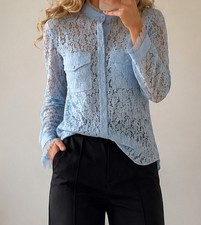 Bluse Hemd Marc Aurel Hellblau Spitze  neu Et...