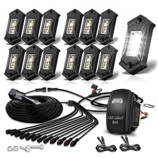 12 Pods White Underglow Led Rock Lights Kit Truck Jeep Suv Off Road Harness 12 Pods White Underglow Led Rock Lights Kit Truck Jeep Suv Off Road Harness