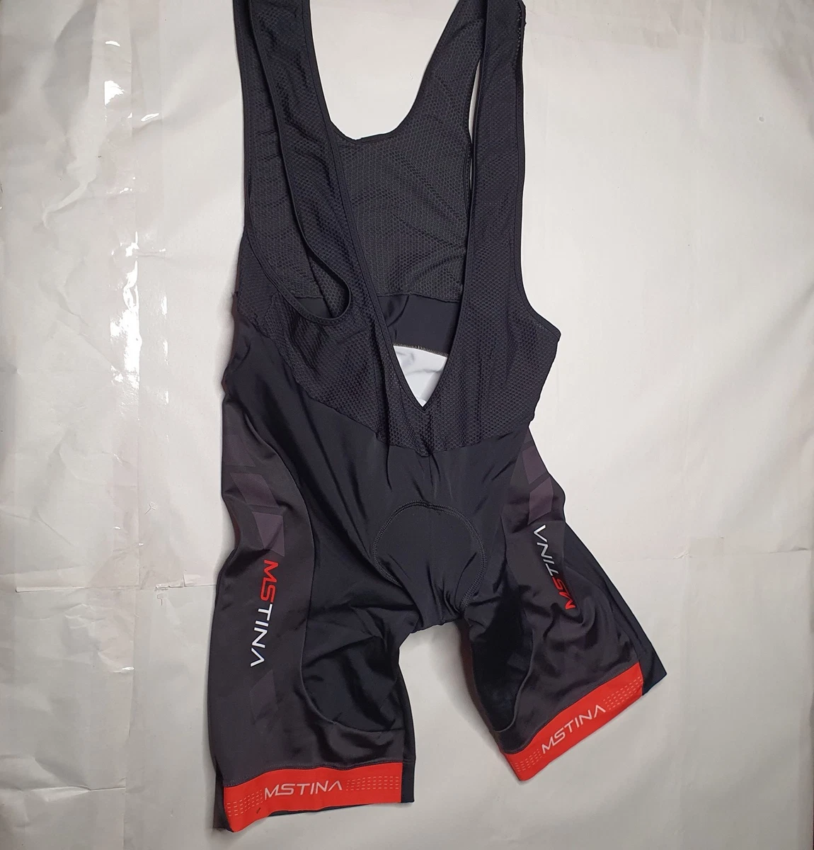 MSTINA MENS SIZE 2XL Italian Made Padded Cycling Bike Bib Shorts Black
