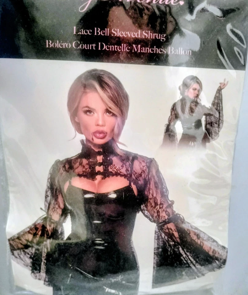 Leg Avenue Victoriano Negro Encaje Campana Manga Encogerse de hombros Disfraz de Halloween para Juegos con disfraces Foto 4 de 4