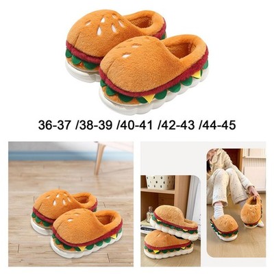Hamburger Winter Plüsch Hausschuhe Cartoon tragbar Geschenk Zuhause Schuhe für Schlafsaal Erwachsene