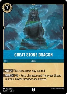 4x Great Stone Dragon - 167/204 - Uncommon NM-Mint Disney Lorcana: Ursula's Retu