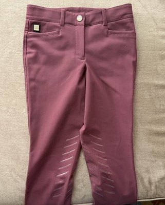 Equiline Maroon Knee Patch Breeches IT 38 / US 22, Crystals 