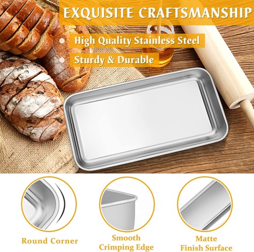 2Lb Loaf Tin for Baking, Stainless Steel Bread Tins Loaf Pans for Banana Bread/C - Picture 4 of 7