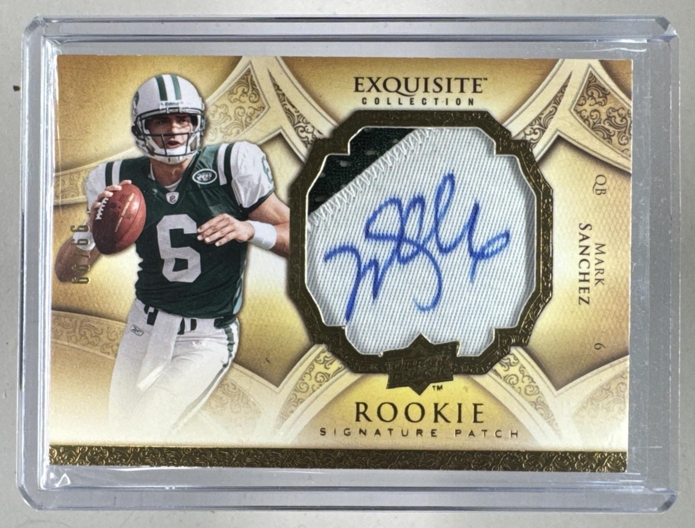 Mark Sanchez UD Exquisite Collection #187 Autograph Patch