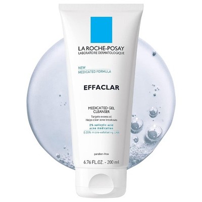 La Roche-Posay Effaclar Medicated Gel Cleanser, 2% Salicylic Acid Cleanser  2PK