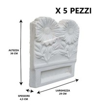 5 Pezzi Cordolo, Bordatura, Bordura Per Aiuola Da Giardino In Cemento  145  cm