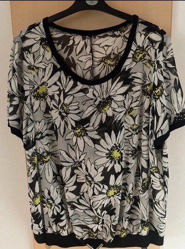 Chiffon Blusenshirt mit Blumenprint, Größe 48