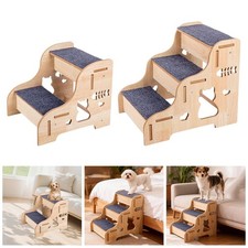 Escalier pour Chien Marche pour Animaux Rampe pour Lit Bois Antidérapant