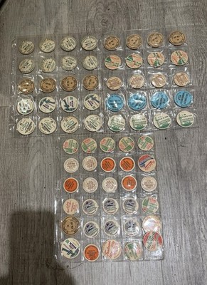 Lot 60 Vintage Dairy Milk Bottle Caps.  Please See Photos. Many Duplicates